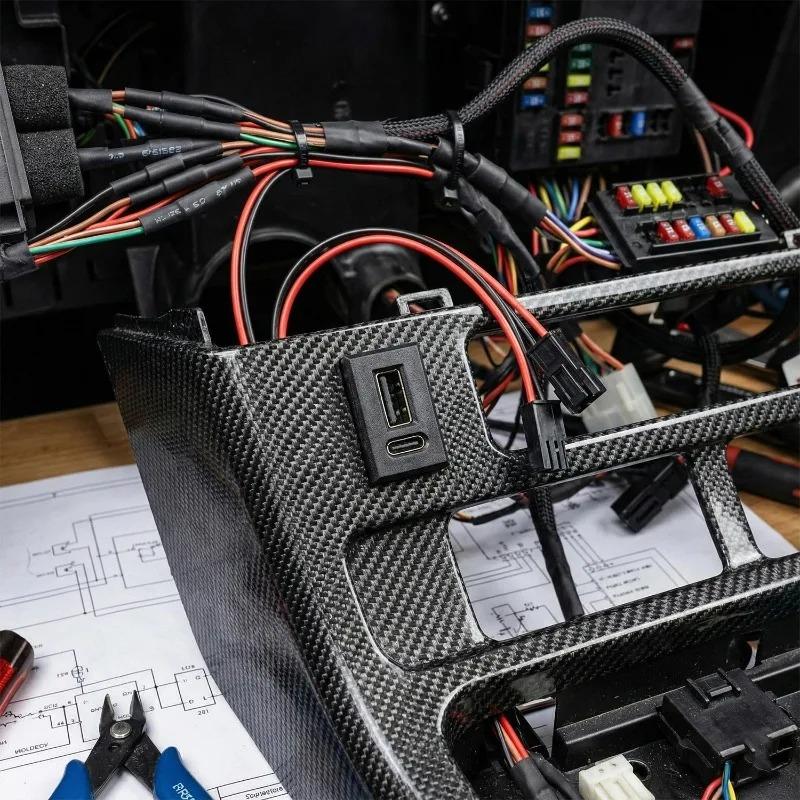 Двойная USB-розетка Type C с разъемом для кабеля, 12 В, водонепроницаемая, панель автомобильной розетки, морская розетка для лодки, автодома