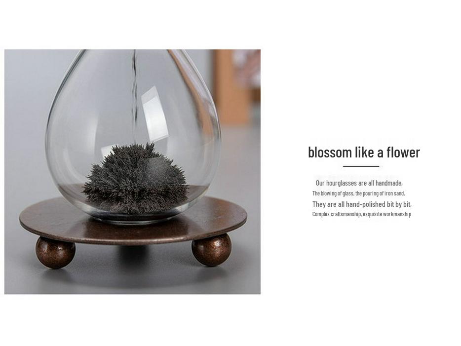 Magnetic Hourglass Timer Decorative Office Desktop Ornament with Quicksand Bottle