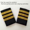 1Pair Professional Pilot Epaulets Aircraft Captain Uniform Accessories Epaulets Shoulder Epaulet for Cosplay Stage Shows