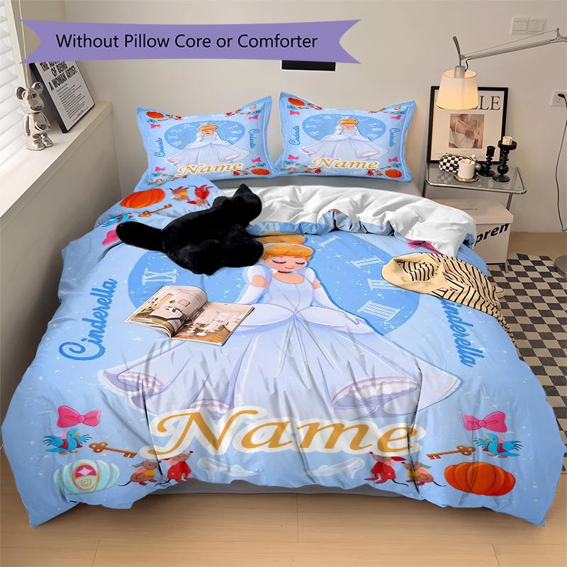 Custom Frozen Magic Bedding 3 Piece Set HD Print Duvet Cover Pillowcases for Teens Adult Bedroom Decoration