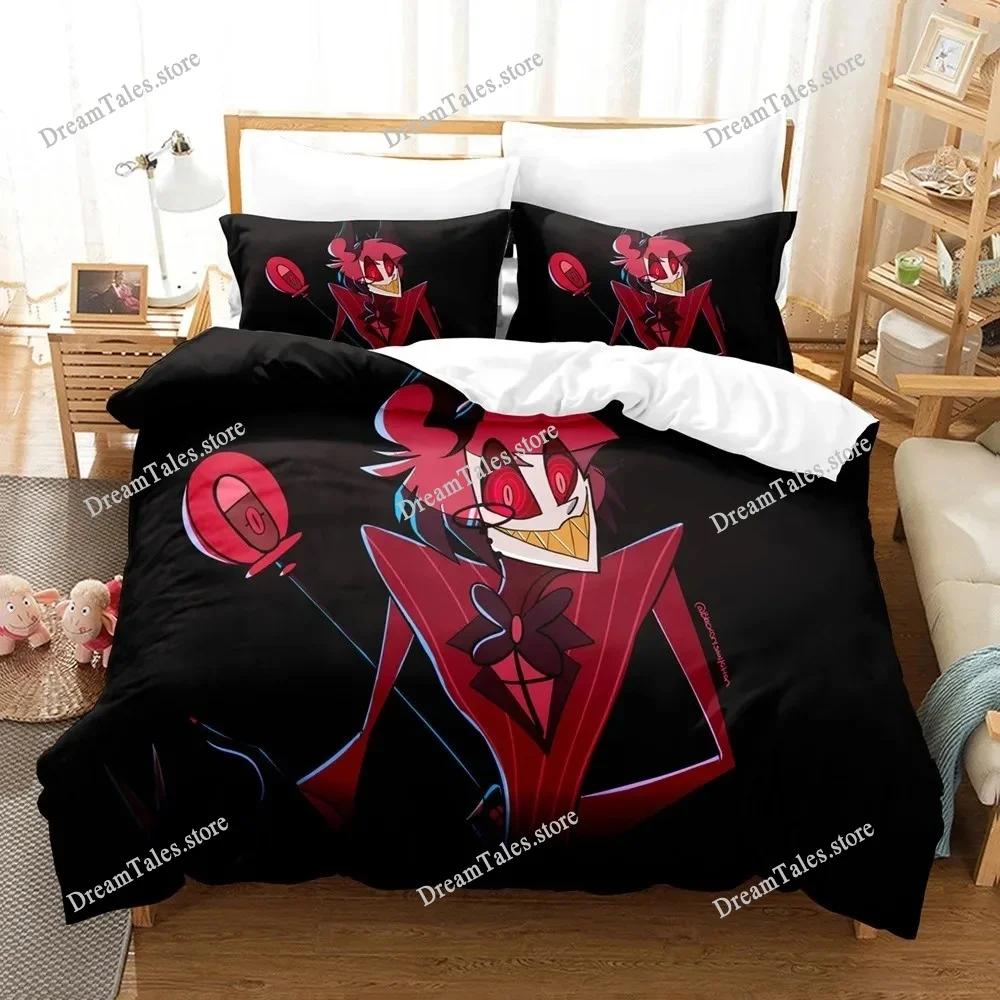 Модный мультяшный комплект постельного белья Hazbinel Комплект пододеяльника с наволочками Односпальная Полноразмерная Queen King Постельное белье Домашний текстиль