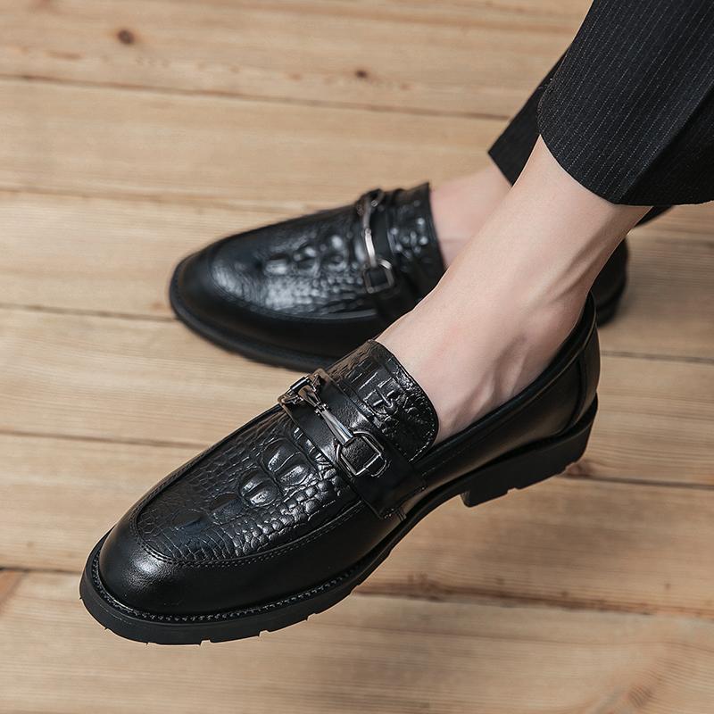 Модные высококачественные мужские туфли из натуральной кожи в стиле мягкого крокодила, черные коричневые мужские мокасины, модные брендовые мужские туфли на плоской подошве, удобные туфли для вождения