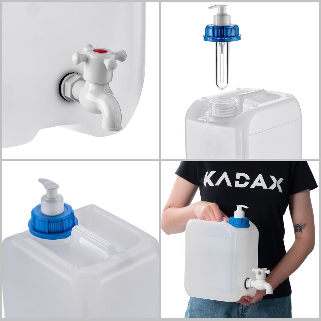 Канистра для воды KADAX, контейнер для умывальника, канистра, дозатор мыла, жидкости 5 л с краном