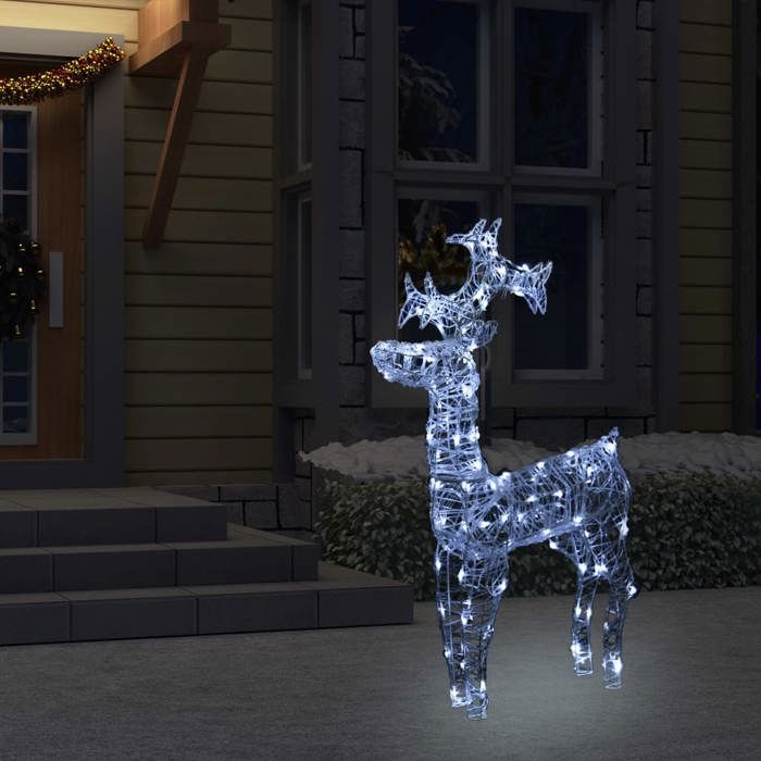 VidaXL Christmas Decoration Reindeer 90 LED Christmas Ornament Luminous Reindeer Illuminated Reindeer Garden Terrace Outdoor House 289961
