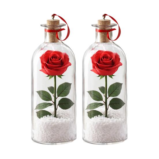 1/2/3 шт. Записываемый голосовой цветок-роза с воспроизведением, пробка, прозрачная стеклянная бутылка для голосовых сообщений с розой внутри, декор для фестиваля, праздничный сувенир, подарок