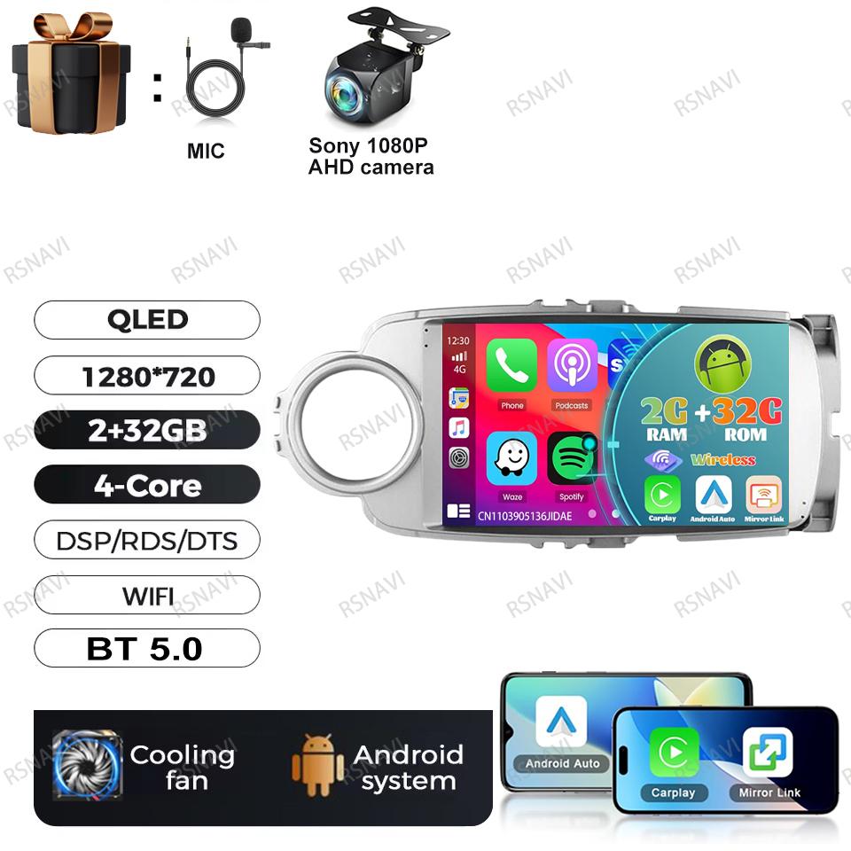 Android 16 Multimedia For Toyota Yaris 2012 2013 2014 2015 2016 2017 LHD Car Radio Video Player Audio Auto BT Autoradio GPS RDS
