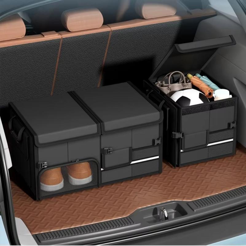 multi-functFoldable Trunk Storage Box Waterproof Oxford Cloth 60L Large-Capacity Car Organizer for Camping/Fishing Easy to Carry