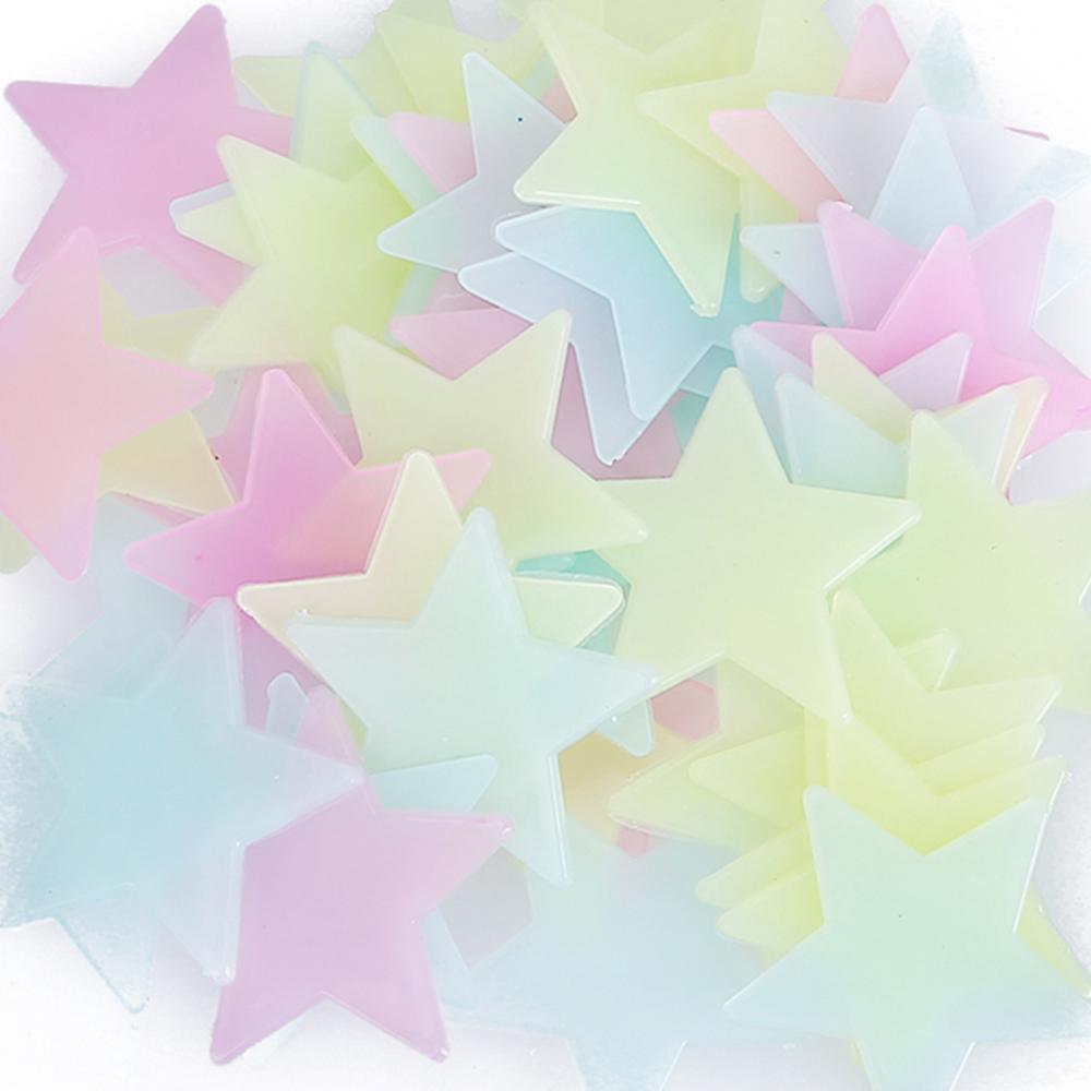 100 шт. великолепные ночные флуоресцентные светящиеся звезды наклейки домашний декор стикер на стену для детей