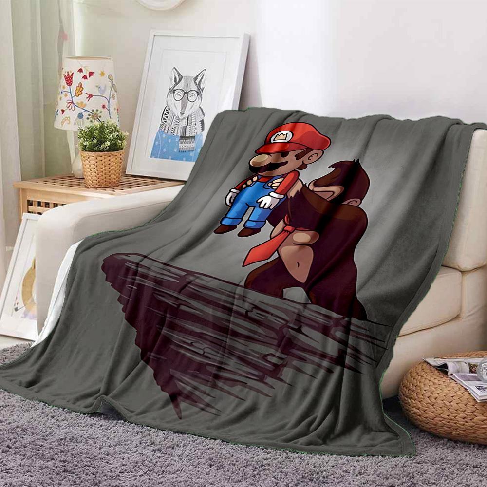 1pc Mario Demon Flannel Blanket, Soft Skin Friendly with Digital Printing, Various Sizes Available for Family, Friends, Birthday