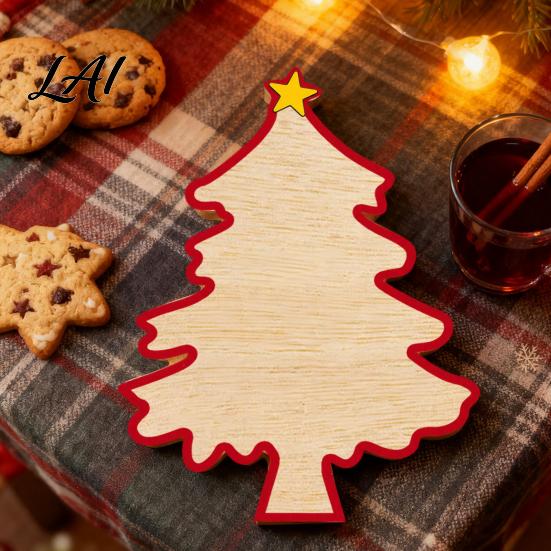 Christmas Desk Centerpiece Colorful Tree Tabletop Decor Wooden Plaid Patterned Xmas Signs with Gift for Friends Merry Greetings Farmhouse