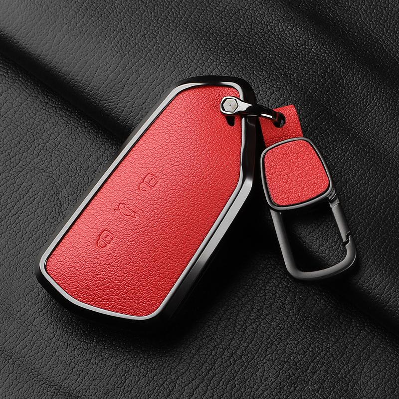 AAABP1 Goatskin Car Key Case Cover For Volkswagen Golf 8 MK8 ID.3 ID.4 Cupra Skoda Octavia A8 SEAT Leon MK4 2020 2021 Formentor Tarraco