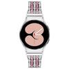 Металлический ремешок для часов для Samsung Galaxy Watch4 Active 40мм/44мм/Watch4 Classic 42мм/46мм, 5 звеньев, 3 ряда стразов, сменный ремешок для часов