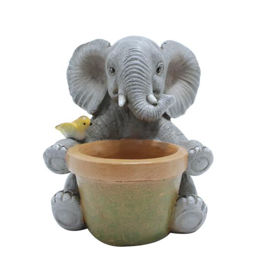 Милый цветочный горшок в виде слона Ручная работа из смолы Декоративный горшок для суккулентов для дома Комнаты Сада Балкона Офиса