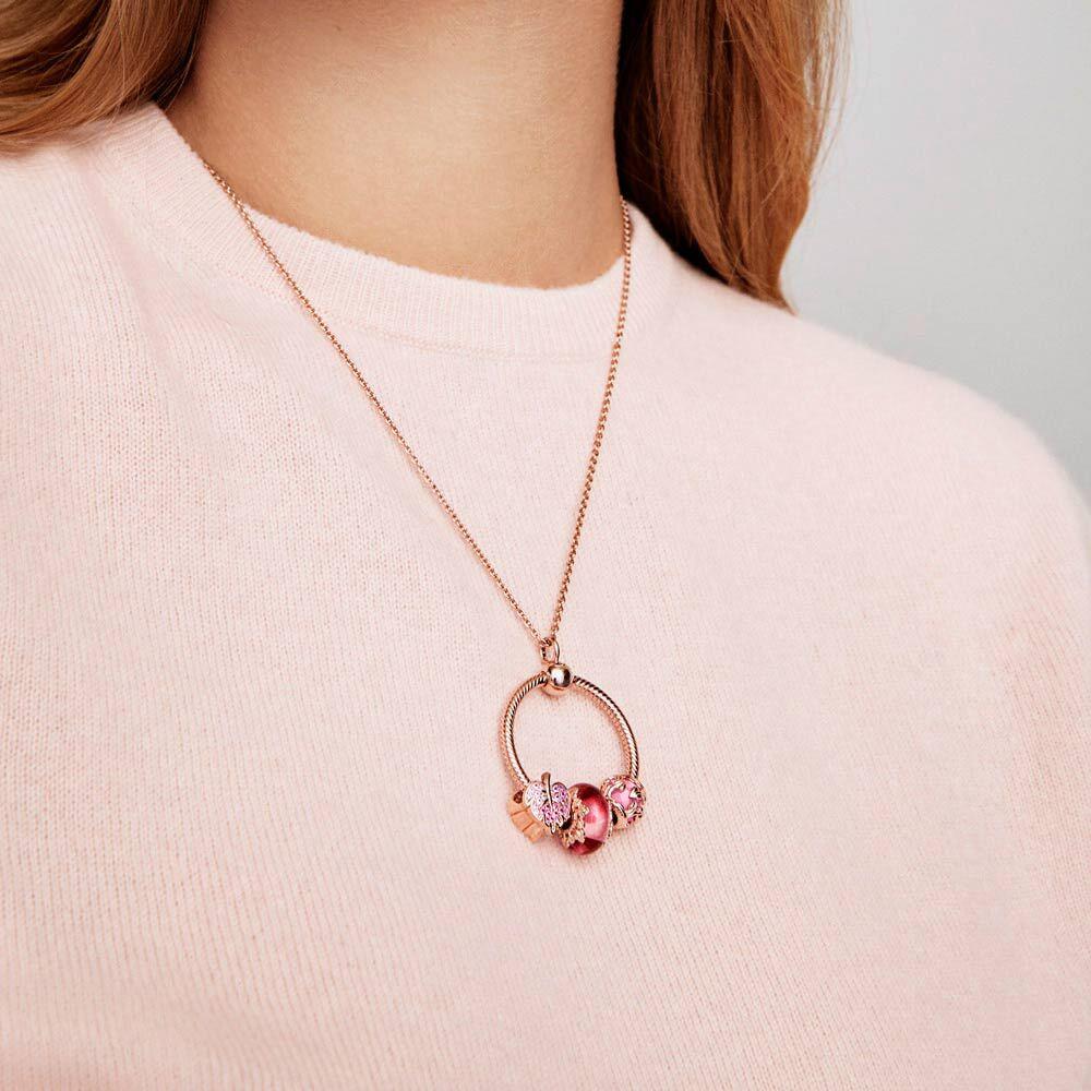 New 925 Sterling Silver & Rose Gold Color O Pendant Fit Original Necklace DIY Charms Beads Jewelry Gift Hot