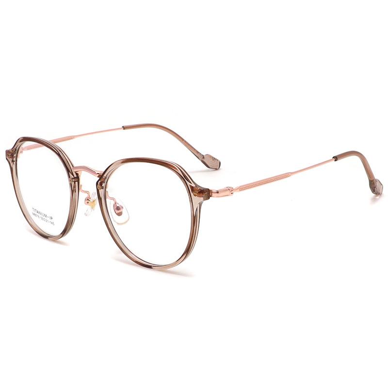 Brown Glasses, Plain Glasses, Frames, Retro Titanium Glasses Frames, With Glasses.