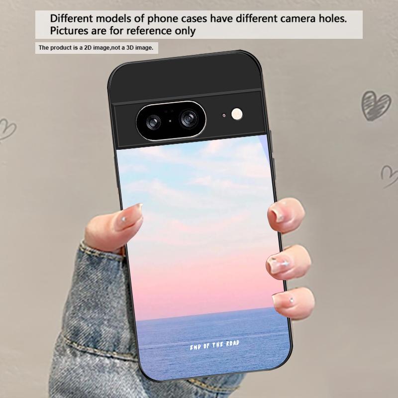 Темно-синяя морская вода Для Google Pixel 8 7 9 10 Pixel 10 Pro XL Pixel 9 Pro XL Pixel 8a 7a Pixel 7 Pro Черный Стеклянный Чехол для Телефона