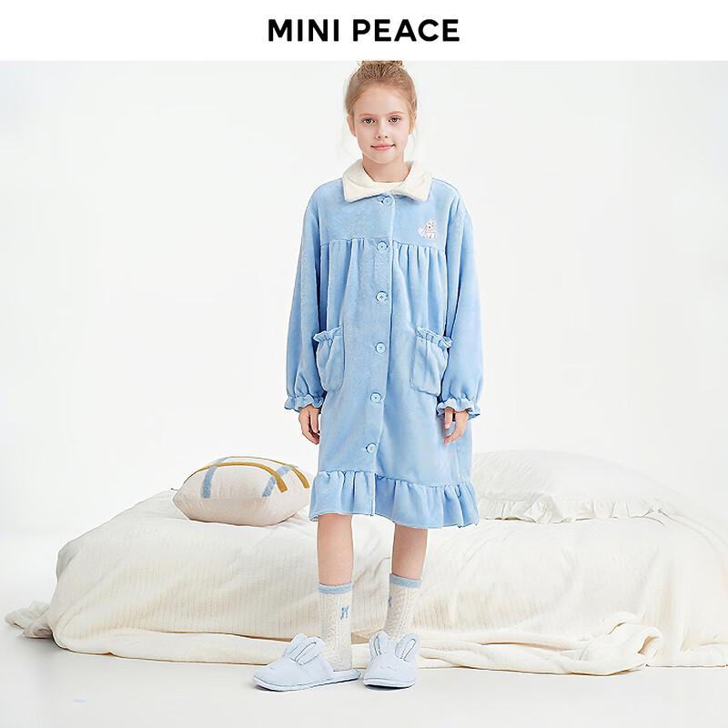 Теплое флисовое платье-пижама для девочек MINIPEACE