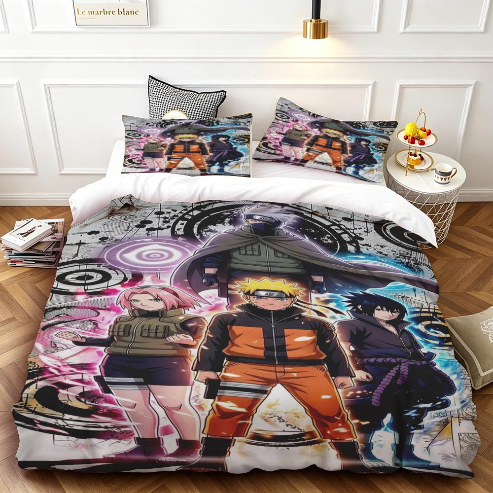 Single/twin N-Narutos Duvet Cover Set Cartoon Bedding Set Quilt Cover Soft and Comfortable Bedroom Home Decor