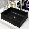VidaXL Ceramic Rectangular Black Washbasin Bathroom Sink Toilet 142734