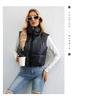 Жилет женский осенне-зимний однотонный ветрозащитный теплый жилет на шнурке с воротником-стойкой, куртка без рукавов