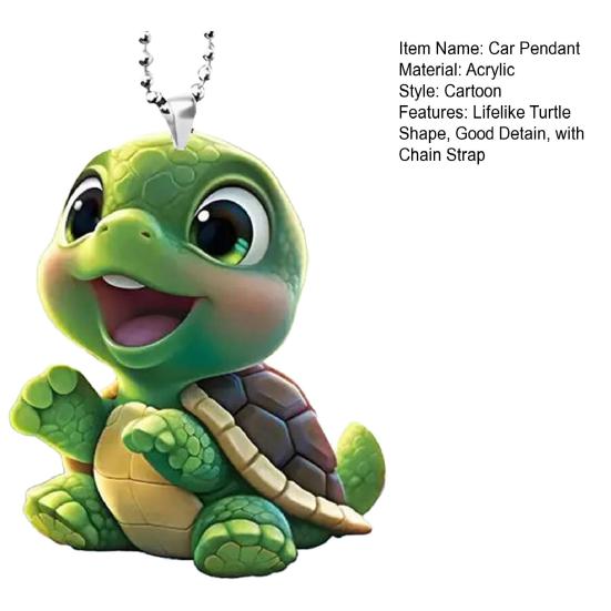 Подвеска для автомобиля из акрила в виде реалистичной черепахи с цепочкой, легкая, висит на деревьях, дверях, окнах, стенах