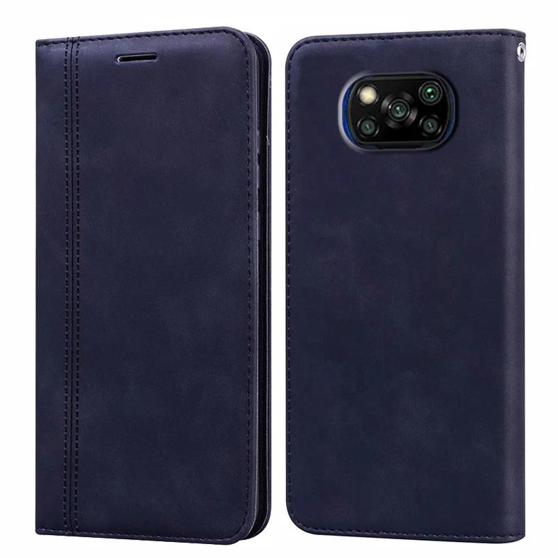 Для Xiaomi Poco X3 NFC чехол Роскошный кожаный флип-кожаный мягкий силиконовый чехол с подставкой для книги Xiaomi Poco X3 X 3 NFC PocoX3 Магнитный кошелек чехол для телефона Fundas