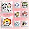 Adorable Cute Cartoon Cat Pillow Case Plush Fabric Soft Pillowcase Double Sided Print Sofa Cushion Cover Throw