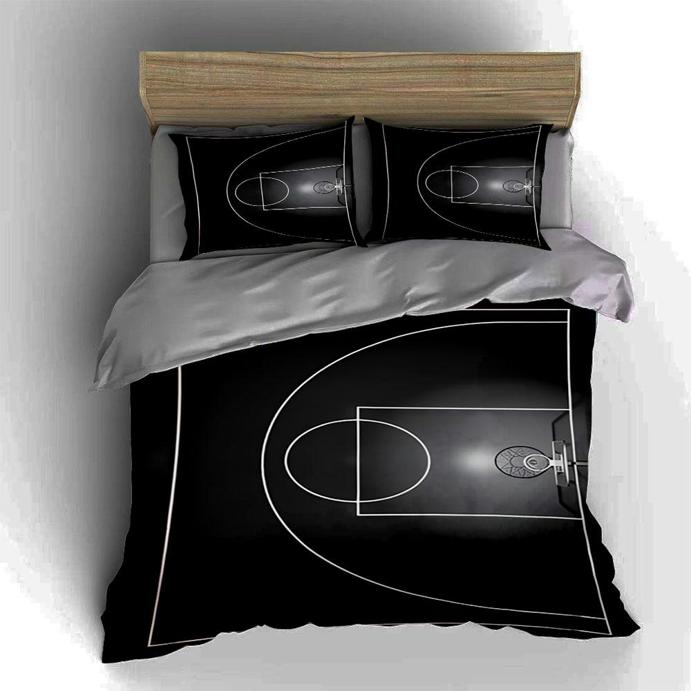 Basketball court illustration. Bedding Duvet cover sets Duvet covers Pillowcases gifts (1 * Duvet Cover 2 * Pillowcases, without duvet insert)