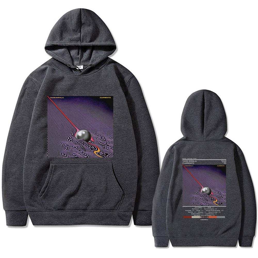 Худи с принтом Tame Impala Currents для мужчин, двустороннее, Lndie Pop, худи рок-группы, ретро-мода, свитшот