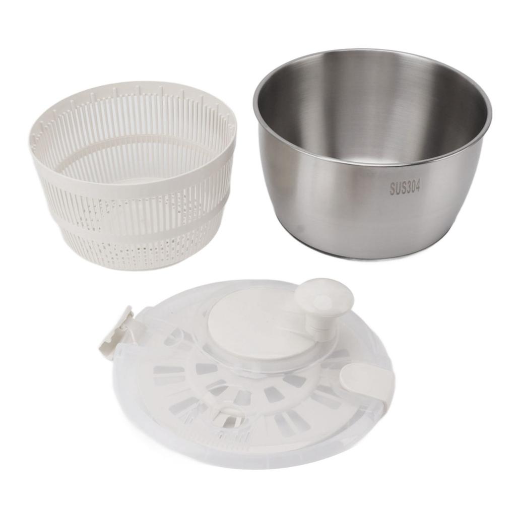 Stainless Steel Salad Spinner Multifunctional Large Capacity Lettuce Spinner Vegetable Dryer Fruit Washer Drain Basket