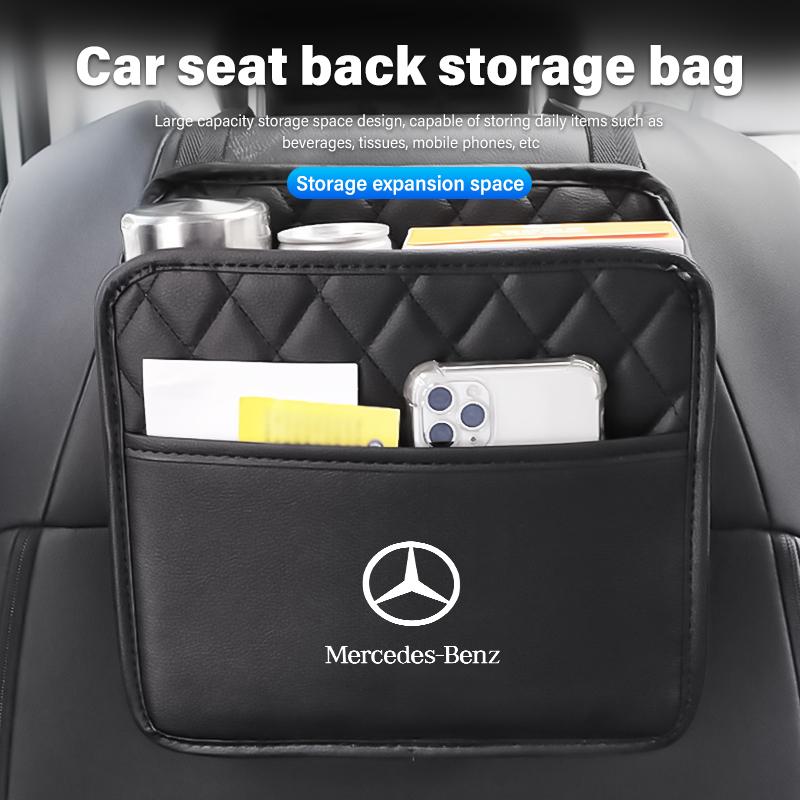 Car Seat Back Hanging Storage Large Capacity Pocket Organizer For Mercedes Benz C180 C300 W124 W176 W177 C200 C260 GLC CLE CLA GKMNO1