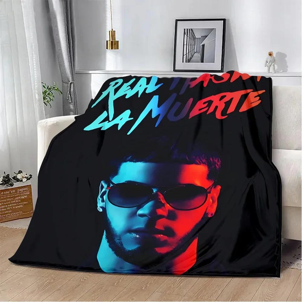 Одеяло с принтом Anuel AA Rapper, одеяла для пикника, теплое одеяло, мягкое и удобное одеяло для дома, путешествий, подарка на день рождения