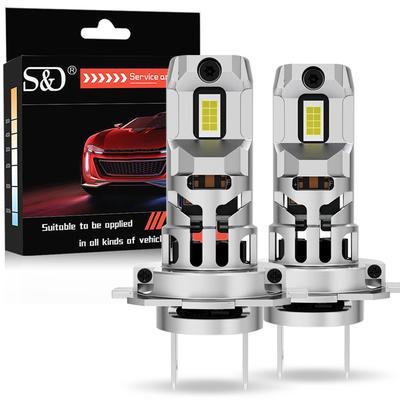 2 шт. Светодиодные лампы H7 для фар Canbus Мини Беспроводные 30000 лм 80 Вт 6000 К CSP для автомобильной фары Автомобильные турбо-лампы Автомобильный Plug&Play Противотуманный свет 12 В