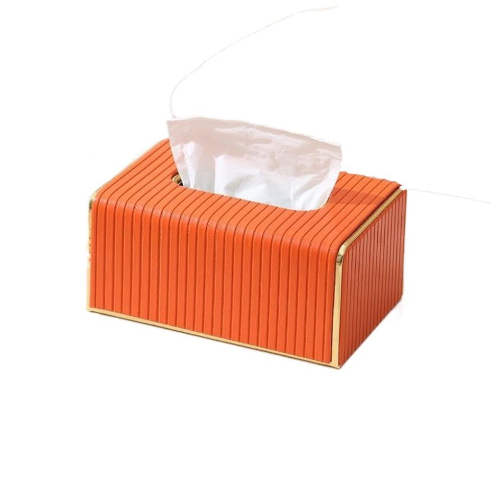 PU Leather Tissue Box Soft Tissue Case Creative Paper Towel Container for Living Room