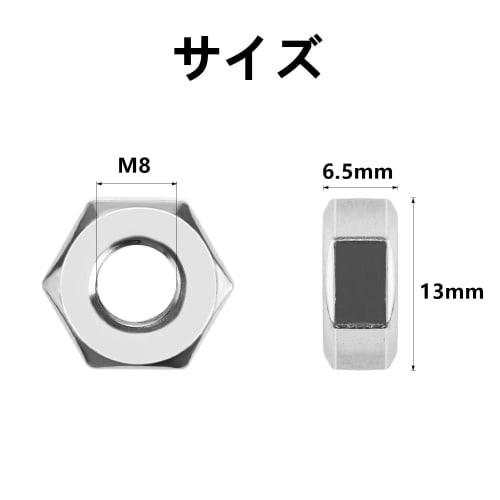YUGUOCHENG 304 (SUS) Stainless Steel Hex Nuts DIN934 (M8, 35 Pieces)