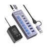 USB 3.0 7-портовый концентратор-разветвитель, док-станция 10 Гбит/с с независимыми переключателями