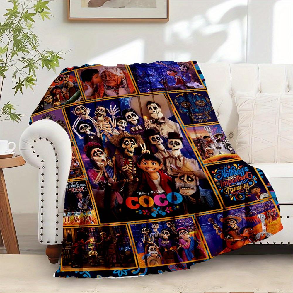 1 pc Flannel Coco movie theme multi-purpose small blanket, suitable for bed, sofa or gift, home decoration that shows family warmth and fest