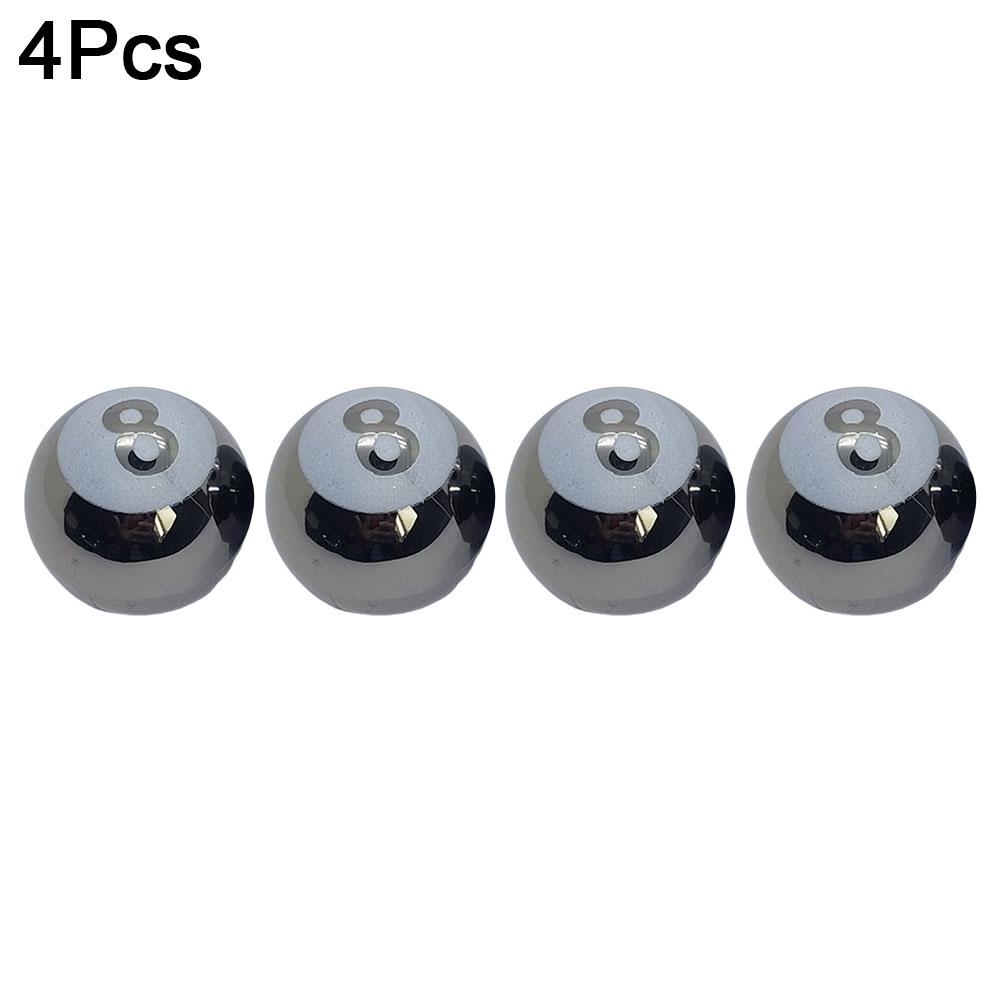 4pcs Car Wheel Tire Valve Core Cap Creative Billiards 8 Wheel Dust Cover Car Truck SUV Motorcycle Bike Accessories