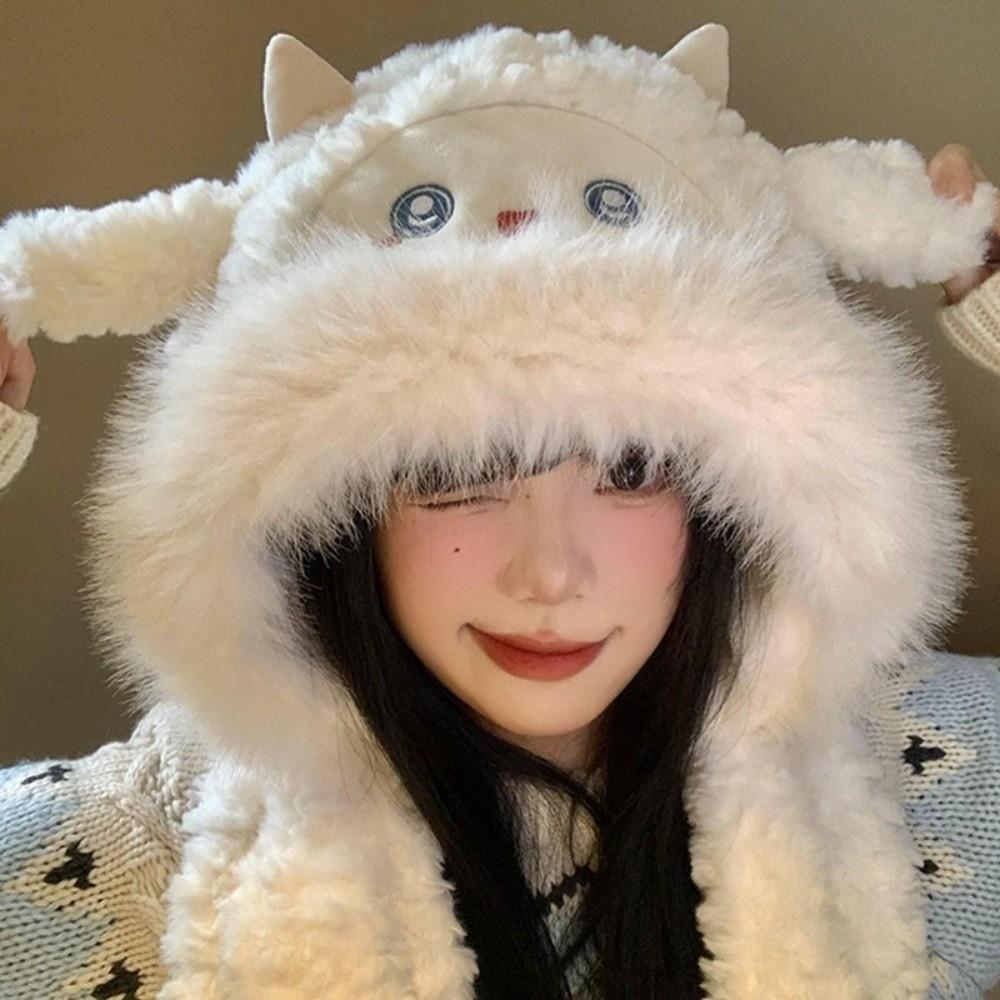 Cartoon Ear Protection Hat Warm Animals Beanie Hats Kawaii Lei Feng Cap Girls