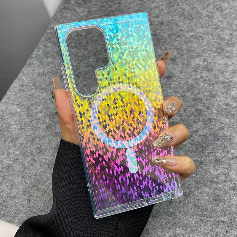 Color-plated rhombus Samsung S11Ultra mobile phone case New laser gradual change S11 + glitter 11u protective case