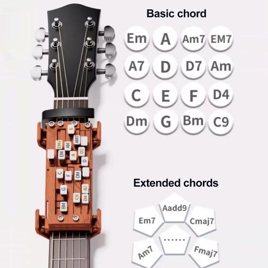Приспособление для зажима аккордов гитары для начинающих, для гитаристов с артритом, помощник для аккордов гитары, тренажер, портативный клип-он для акустической и электрогитары, инструменты для обучения