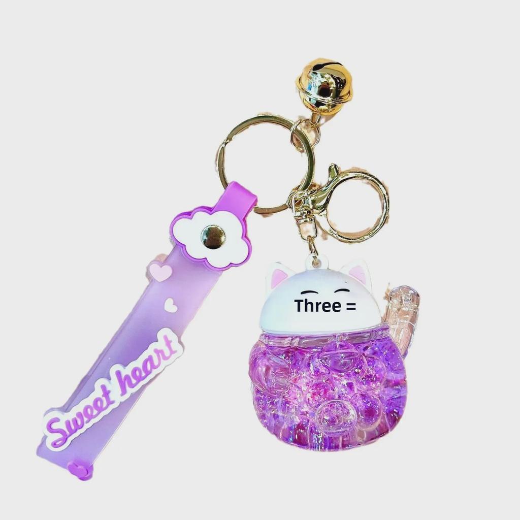 Брелок-подвеска Lucky Cat Quicksand с масляным наполнением - милый маленький подарок