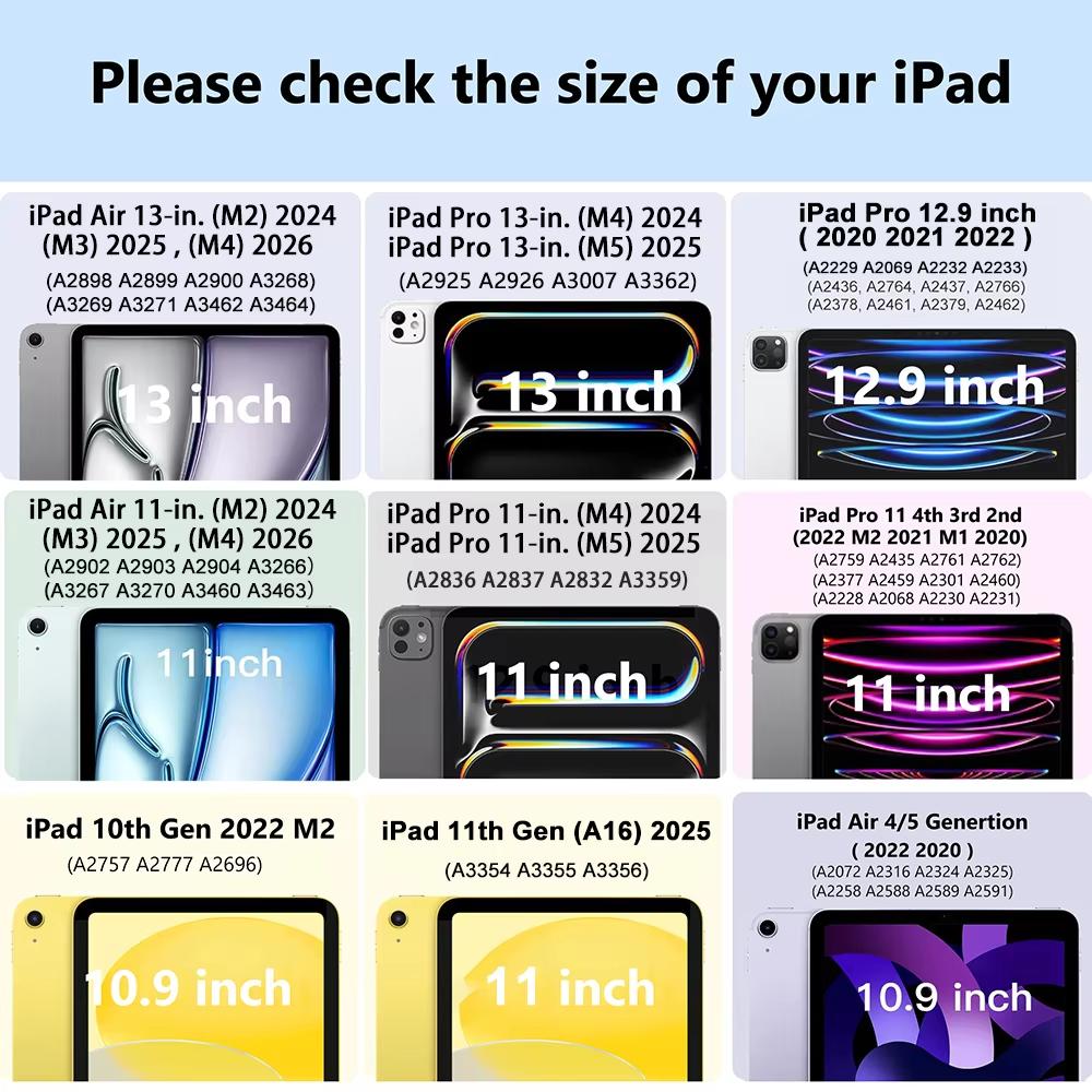 for iPad Pro11 Pro13 Case M5 M4 Air11 M4 M3 Powerful Magnetic Attachment Slim Y-fold Stand Case for iPad 10th 11th