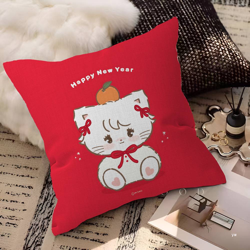 Cute M-Mikko I-Illustrations Personalized Pillow Dust Cover Bedroom Kids Party Decoration Pillowcase Birthday Children Gift