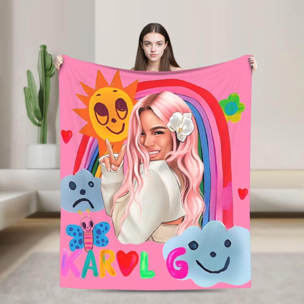 Women Karols Manana G Sera Bonitos Lover Soft Warm Blanket Plush Throw Blanket Couch Bed Flannel Bedspread Sofa Bed Cover