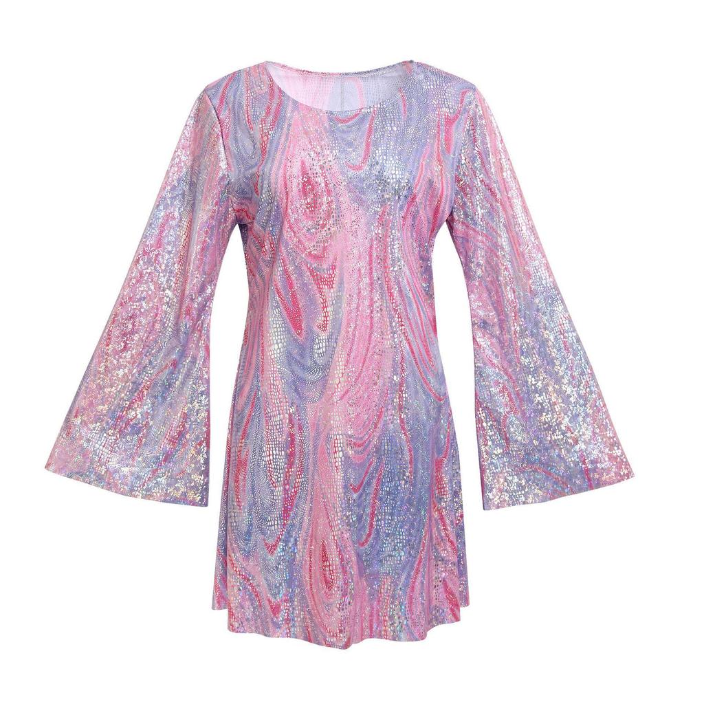 Halloween Hippie Disco Sequin Dress for Women