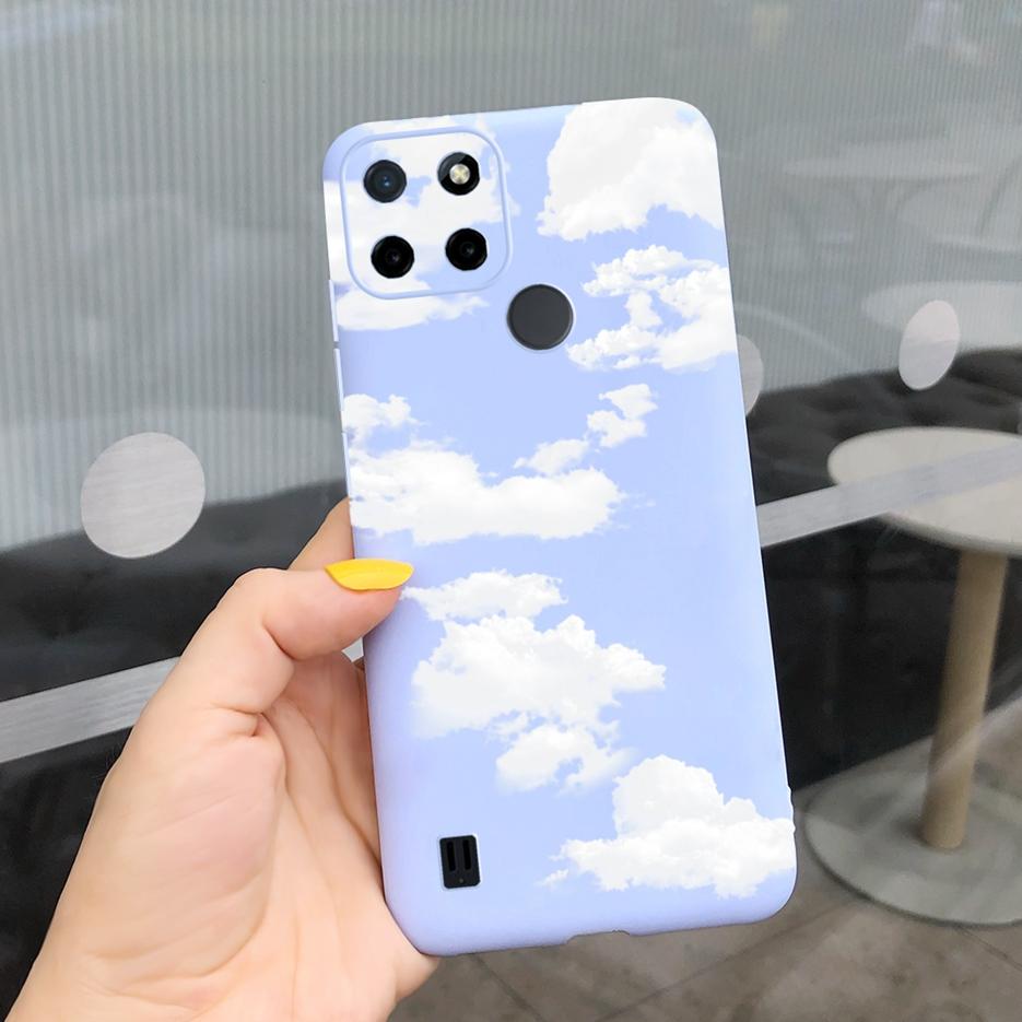 Чехол для Realme C21Y RMX3261 Милые подсолнухи Перо Мягкий силиконовый задний чехол для телефона Для Realme C21Y C 21 Y Чехлы Сумки RealmeC21Y
