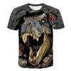 Футболки с изображением динозавров 2022 года, летняя детская одежда, футболки с коротким рукавом для мальчиков и девочек, детские футболки с 3D-принтом «Парк Юрского периода», одежда