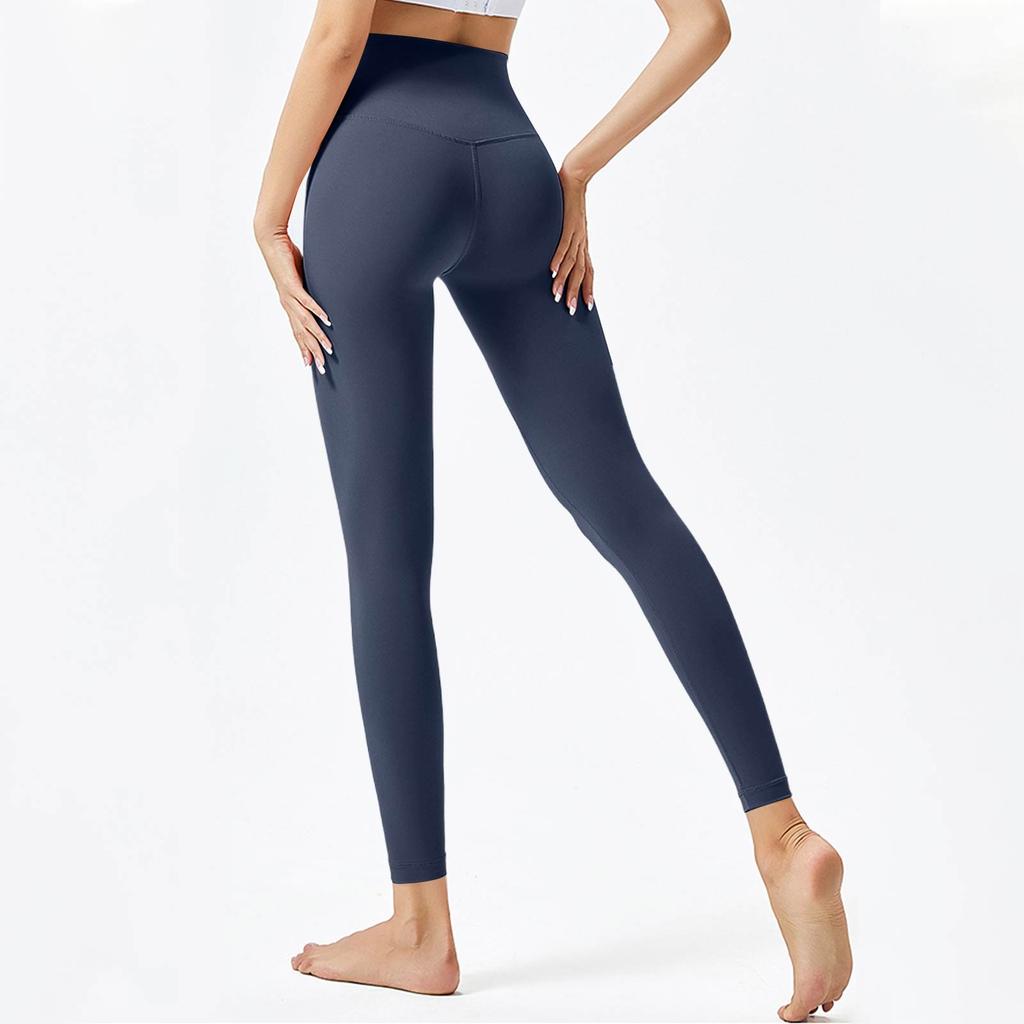 Женские модные однотонные штаны для йоги с высокой талией, узкие спортивные штаны для фитнеса