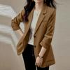 ZANZEA Women Fashion Suit Collar 3/4 Sleeves Solid Color Blazer